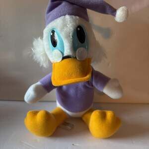 Vintage Mickey's Christmas Carol Scrooge McDuck  Stuffed Animal In Pajamas 8"
